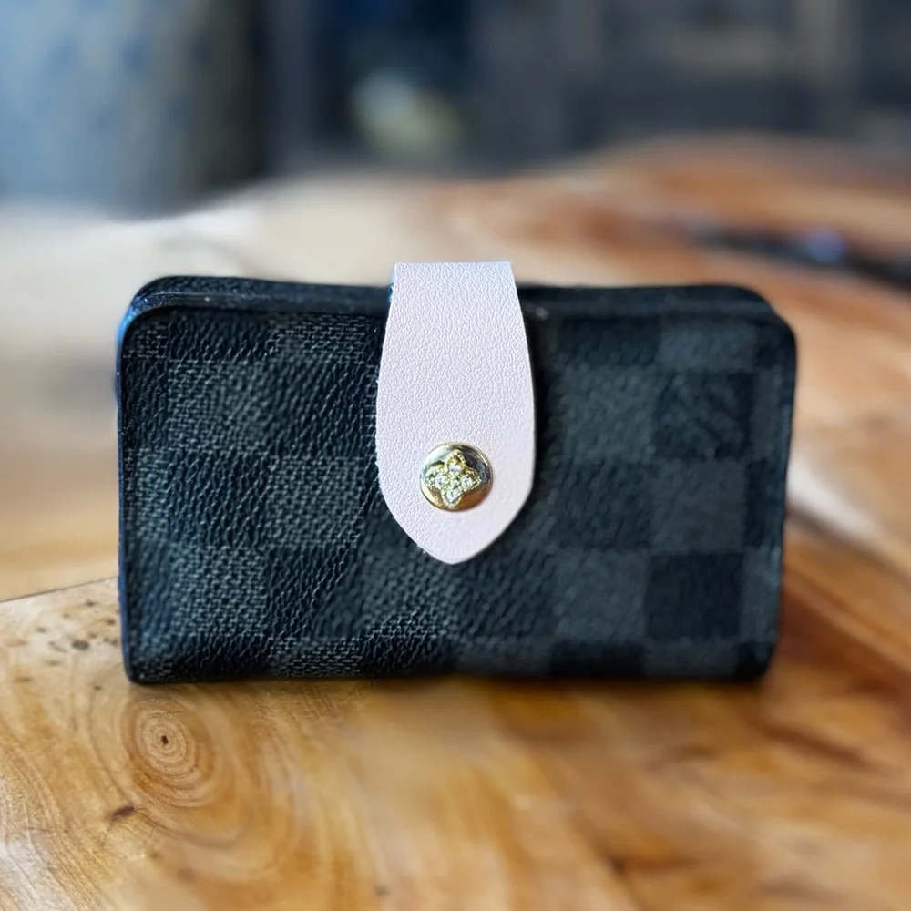 Louis Vuitton repurposed graphite, compact wallet 2013 made in France - Picture 1 of 12